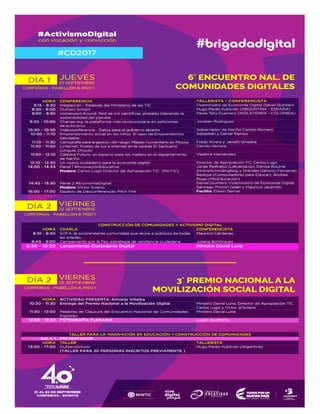 Agenda VI Encuentro de Comunidades Digitales 2017