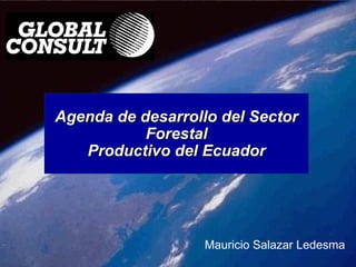 Agenda de desarrollo del Sector Forestal Productivo del Ecuador Mauricio Salazar Ledesma 