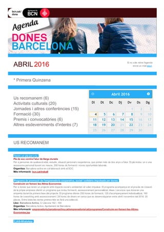Agenda dones barcelona   primera quinzena - abril de 2016