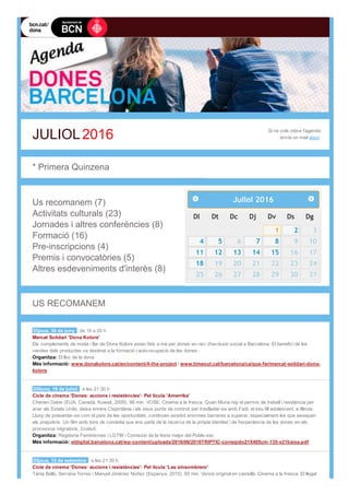Agenda dones barcelona   primera quinzena - juliol de 2016