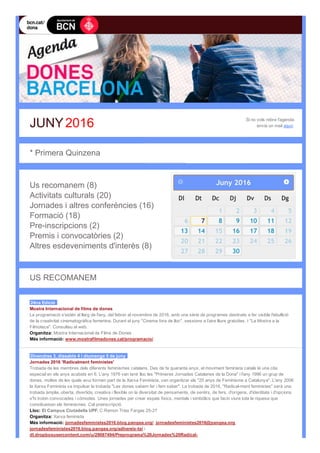 Agenda dones barcelona   primera quinzena - juny de 2016