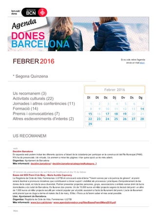Agenda dones barcelona   segona quinzena - febrer de 2016