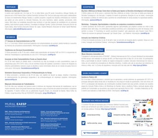 OUTRAS INFORMAÇÕES
Music Business Innovation Lab
O programa é uma parceria entre a FGV/DINT - Diretoria Internacional da FGV e a Escola Steinhardt da Universidade
de Nova Iorque, será realizado no campus da NYU, em Nova Iorque entre os dias 20 a 24 de Julho. Os participantes
terão a oportunidade de discutir modelos de negócio emergentes e analisar mercados internacionais de música e
mídia, em um contexto de convergência de diferentes indústrias. O público alvo são os executivos das indústrias de
música e mídia, com 3 a 8 anos de experiência. Inscrições até 9 de maio pelo link: http://goo.gl/20l5vc
ACONTECEU
Big Data e Métricas no Varejo: Como Usar os Dados para Apoiar as Decisões Estratégicas e de Execução
O GVcev realizou em 28 de março, o seminário Big Data e Métricas no Varejo: Como Usar os Dados para Apoiar as
Decisões Estratégicas e de Execução. O objetivo do evento foi apresentar situações de uso de dados, mensuração
de resultados e análises de métricas para o aumento da competitividade no varejo pautada na capacidade analítica.
Informações: apoiocev@fgv.br
Workshop - Franquias: Oportunidades e desaﬁos na conjuntura econômica brasileira
O evento aconteceu dia 29 de abril e apresentou algumas oportunidades que projetam sucesso em meio a este
ambiente hostil. Além disso, foi confrontada a tendência econômica com o desempenho do setor de franquias como
também os temas “O Franchising no cenário econômico brasileiro” pelo palestrante João Ricardo Costa Filho e
“Fatores de sucesso da operação franqueada” por Claudio Cesar - Los Paleteros. Informações: cenn@fgv.br
Inovação nas Indústrias Criativas
O Fórum de Inovação promoveu no dia 30 de abril, mais um encontro de Inovação aberto e gratuito. Dessa vez com
o tema “Inovação nas Indústrias Criativas”. Informações: forumdeinovacao@fgv.br
EM BREVE
11ª Semana do Empreendedorismo na FGV
De 11 a 15 de maio o GVcenn promoverá palestras com empreendedores de sucesso, painéis temáticos e assuntos
de interesse do ecossistema empreendedor. Informações e inscrições: cenn@fgv.br
Tendências em Serviços Ecossistêmicos
O GVces promoverá no dia 15 de maio o debate sobre aprendizados da iniciativa TeSE em 2014 e o lançamento de
diretrizes metodológicas e aprendizados do ciclo 2014. Informações: ces@fgv.br
Inovação no Setor Automobilístico Frente ao Cenário Atual
Em 20 de maio haverá um debate sobre o crescimento (ou não) da inovação no setor automobilístico, quais as
perspectivas para 2015-2018, como a lei de incentivos ﬁscais têm ajudado a aumentar o volume de inovações na
indústria automobilística nacional e quais os desaﬁos a serem enfrentados diante de um cenário de ajuste ﬁscal no
curto prazo. Informações: forumdeinovacao@fgv.br
Seminário Governança Corporativa e Proﬁssionalização no Varejo
O GVcev promoverá o seminário no dia 20 de maio, com objetivo de discutir as etapas, desaﬁos e benefícios
do desenvolvimento da governança corporativa e da proﬁssionalização em empresas varejistas. Informações:
apoiocev@fgv.br
Migração Internacional de Trabalhadores
Em 8 de maio será realizada uma palestra sobre o fenômeno da imigração internacional de trabalhadores, que se
mostra relevante, atual e de grande interesse para empresas e para a economia dos países fornecedores e receptores
de migrantes. O evento contará com os palestrantes Augustin Émane, da Université de Nantes, Maria Esther de
Freitas e Jorge Boucinhas Filho da FGV/EAESP. Informações: jorge.ﬁlho@fgv.br
SAIBA MAIS SOBRE A EAESP
Audiência Pública ISE
Em 6 de maio o GVces promoverá o encontro que irá apresentar a versão preliminar do questionário ISE 2015. As
principais alterações desta versão são os resultados do ciclo longo de revisão do questionário. Este ciclo iniciou em
2014 e as alterações são baseadas nas contribuições recebidas durante todo esse período, inclusive nas recentes
etapas de Consulta Pública Online e de Workshops de Revisão. Após a Audiência Pública, eventuais ajustes ainda
poderão ser incorporados ao documento, que seguirá para aprovação ﬁnal do CISE – Conselho Deliberativo do ISE.
O evento será realizado no Salão Nobre às 8h30. Informações: ces@fgv.br
AGENDA EAESP é uma publicação da DICOM - Diretoria de Comunicação e Marketing da FGV
Havendo qualquer divergência com relação às informações, por favor entre em contato com o responsável pelo evento.
Para divulgação de eventos da FGV/EAESP neste informativo semanal, envie um e-mail para: dcm@fgv.br
BOMBOU NAS MÍDIAS SOCIAIS
O Cursinho FGV abre as inscrições para o Processo Seletivo! Exclusivo para
alunos que se formaram que estão cursando o terceiro ano do ensino-médio
em escolas públicas. Participe: http://goo.gl/Tm6cHQ
facebook.com/eaesp.fgvtwitter.com/fgv_eaesp
instagram.com/fgv_eaespeaesp.fgvsp.br/blog
DESTAQUE
Mulheres no Mercado Financeiro
O evento será realizado dia 5 de maio às 11h no Salão Nobre, pela RH Junior Consultoria e Morgan Stanley, em
parceria com o FGV Finance Club e Coletivo Feminista Candaces FGV. Será um bate papo entre quatro colaboradoras
do banco de investimentos Morgan Stanley e o público presente a respeito dos desaﬁos enfrentados por mulheres
que optam por uma carreira no mercado ﬁnanceiro, tais como machismo, salário, gravidez, preconceito, entre
outros. Além disso, as convidadas discutirão suas carreiras e o que elas esperam de candidatos em um processo
seletivo, tanto homens quanto mulheres. Convidadas do Morgan Stanley: Cynthia Schmieder (Executive Director de
Equity Sales), Aline Ferreira (Executive Director de Legal), Claudia Mesquita (Associate de Global Capital Markets).
Informações: julia.leite@rhjunior.com.br
MBM – Master in Business and Management
Sessão de Informação: 19/5 às 19h - Sala 903
Até: 12/6 | Acesse: fgv.br/mbm
MPGPP – Mestrado Proﬁssional em Gestão de Políticas
Públicas
Até: 8/5 | Acesse: fgv.br/mpgpp
MPGI – Mestrado Proﬁssional em Gestão Internacional
Até: 10/7 | Acesse: fgv.br/mpgi
OneMBA – Global Executive MBA Program
Sessão de Informação: 20/5 às 19h30 – Sala 605
Até: 10/7 | Acesse: fgv.br/onemba
CEAHS – Curso de Especialização em
Administração Hospitalar e de Sistemas de Saúde
Sessão de Informação: 18/5 às 19h
Até: 3/7 | Acesse: fgv.br/ceahs
MPA – Mestrado Proﬁssional em Administração
Sessão de Informação: 20/5 às 19h30 – Sala 605
Até: 1/7 | Acesse: fgv.br/mpa
CEAG- Curso de Especialização em
Administração para Graduados
Sessão de Informação: 19/5 às 19h - Sala 605
Até: 3/7 | Acesse: fgv.br/ceag
MURAL EAESP
INSCRIÇÕES FGV/EAESP
 