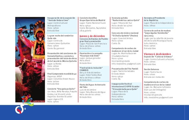 Agenda Fiestas De Quito Fiestaq 2013