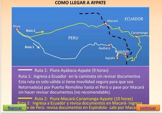 COMO LLEGAR A AYPATE 
Regresar continuar 
 