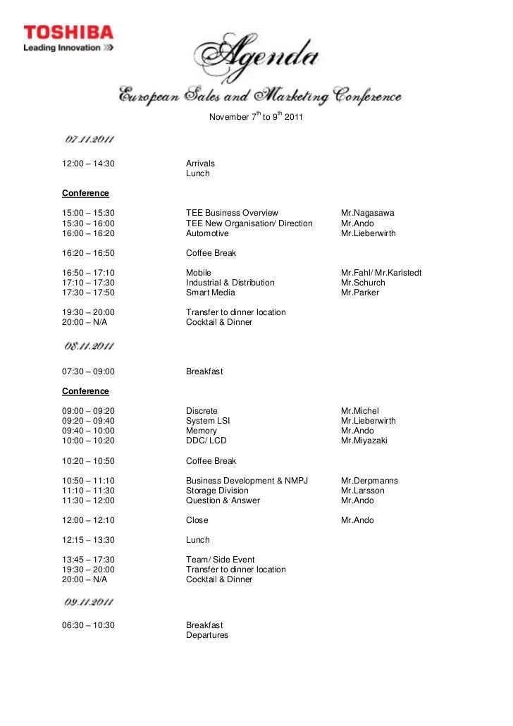 agenda form