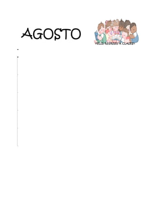 AGOSTO
FELIZ REGRESO A CLASES!!
LUN MAR MI? JUE VIE SAB DOM
1 2 3 4
5 6 7 8 9 10 11
12 13 14 15 16 17 18
19 20 21 22 23 24 25
26 27 28 29 30 31
SEPTIEMBRE
VIVA M?XICO!!
 