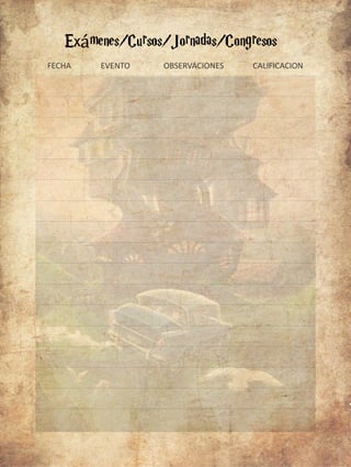 á
FECHA EVENTO OBSERVACIONES CALIFICACION
 