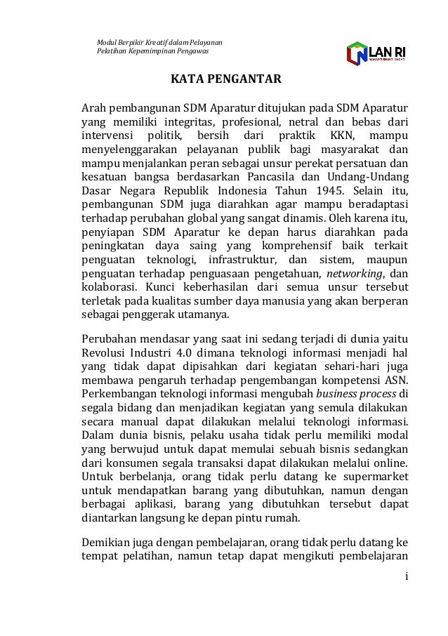 Agenda Ii Pkp Modul Berfikir Kreatif Dalam Pelayanan