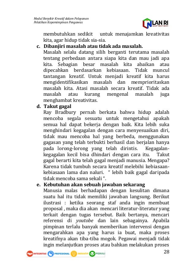 Agenda Ii Pkp Modul Berfikir Kreatif Dalam Pelayanan Agenda Ii Pkp Modul Berfikir Kreatif Dalam Pelayanan