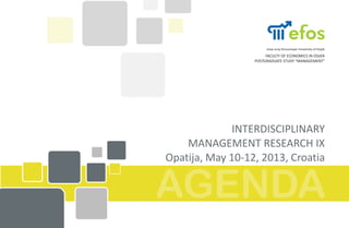 Agenda IMR Conference 2013