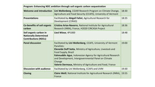 Enhancing NDC ambition through soil organic carbon sequestration: Agenda, key messages and conclusion