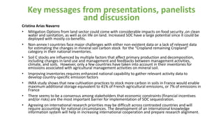 Enhancing NDC ambition through soil organic carbon sequestration: Agenda, key messages and conclusion