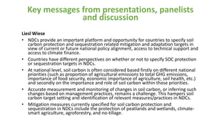 Enhancing NDC ambition through soil organic carbon sequestration: Agenda, key messages and conclusion