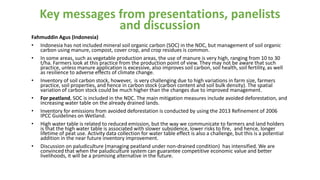 Enhancing NDC ambition through soil organic carbon sequestration: Agenda, key messages and conclusion
