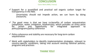 Enhancing NDC ambition through soil organic carbon sequestration: Agenda, key messages and conclusion