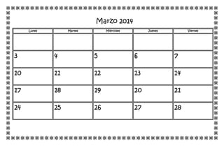 Marzo 2014
Lunes Martes Miércoles Jueves Viernes
3 4 5 6 7
10 11 12 13 14
17 18 19 20 21
24 25 26 27 28
 