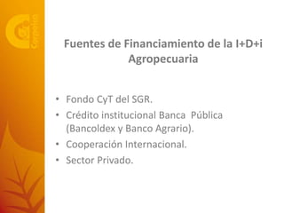 De la Agenda Nacional de I+D+i a la Gestión del SNCTA