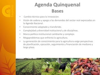 De la Agenda Nacional de I+D+i a la Gestión del SNCTA