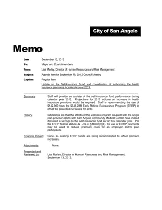 Background: Beginning in June of 2011, the City Council reviewed
several items related to Lake Nasworthy; these included:

   •   an annexation of a now-defunct power plant located in the area;
   •   amendments to ordinances regulating areas around Lake Nasworthy,
       specifically those recreational in nature;
   •   the entering into negotiations between the Parks Director and a firm
       slated to provide an update to the Parks and Recreation Master Plan;
   •   the hearing of zone changes in and around the Lake Nasworthy
       addition; and,
   •   discussions of investment in and around the Lake Nasworthy area to
       capitalize on this asset.

In response to these continued discussions of the area, staff put together an
RFQ that was published to solicit responses from firms with experience in
master planning for areas with value in tourism, recreation, and who
understood the unique characteristics of waterfront development.

Seven firms submitted packages outlining their qualifications to complete
and coordinate such a project. A selection committee consisting of the
members listed below reviewed these packages and, based on their scores,
narrowed down the list to three finalist groups.

   •   Paul Alexander, Council member, SMD 1;
   •   Alvin New, Mayor;
   •   AJ Fawver, Planning Manager;
   •   Shawn Lewis, Director of Community  Economic Development;
   •   Elizabeth Grindstaff, Assistant City Manager; and
   •   Will Wilde, Director of Water Utilities.

Once a “short list” was determined, the three finalist firms were invited for
interviews. As a requirement of the interview opportunity, the firms were
asked to attend the public meeting being held by the Parks Department to
solicit public input for their ongoing update to the Parks and Recreation
Master Plan, specifically a discussion of Lake Nasworthy. The following
day, interviews were held with each firm and a committee consisting of the
members listed below, whose scores were combined to assess the most
qualified of the firms.

   •   Paul Alexander, Council member, SMD 1;
   •   Alvin New, Mayor;
   •   Tad Logan, President, Lake Nasworthy Homeowners Association;
   •   Tony Villarreal, COSADC;
   •   Carl White, Parks Director;
 