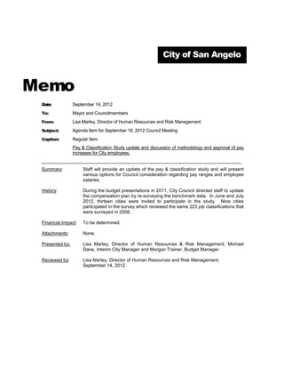 •   Lauren Shrum, Texas Outdoor Consulting (currently conducting the
       update to the Parks and Recreation Master Plan); and
   •   AJ Fawver, Planning Manager;
   •   Shawn Lewis, Director of Community  Economic Development; and
   •   Elizabeth Grindstaff, Assistant City Manager.

Gateway Planning Group’s presentation garnered responses from the
committee regarding:
   • their data-driven approach;
   • their business “matchmaking” abilities (connections with over 100
       facilities);
   • their focus on public involvement;
   • their comprehension of the tourism component of the area paired
       with the neighborhood component;
   • their extensive experience in waterfront planning and projects;
   • their personalized, detailed approach; and
   • their urge to make recreational opportunities year-round to maintain
       flow of tourism; and,
   • their understanding of the market feasibility and market analysis.

On May 14th, Scott Polikov, from Gateway Planning Group, presented the
scope and figures which were formulated through negotiations with Planning
Manager AJ Fawver. The committee held discussion on the proposal and
ultimately recommended that the Council approve and move forward with
the approach, citing it as a worthwhile investment.

On May 15th, City Council listened to a presentation by Ms. Fawver and Mr.
Polikov, and ultimately gave direction to move forward with the proposed
approach, scope, and price. The discussion also outlined the intent for this
expenditure to come from the Lake Nasworthy fund, specifically.

After putting together a draft contract, this draft was submitted for review by
the City Attorney’s office. The City Attorney's office has worked with
Gateway and other staff to complete a contract that is ready for execution
once approval is given by Council.

Related Vision Item:         Provide adequate amenities for all neighborhoods.
                             Attract reinvestment.
                             Develop strategic plan for recruitment.
                             Examine liquidation of underutilized City properties.

Financial Impact:            $298,150, plus expenses (spread over a 12
                             month timeline, likely to coincide with two
                             separate fiscal years)
 