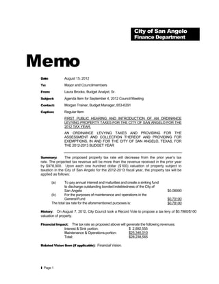 The City is seeking to hire a qualified consultant firm or team to provide professional land use planning services, specifically to lead the
                                                                                                              th
City's efforts in preparing an addendum to the 2009 Comprehensive Plan; this addendum would create a 7 sub-district concept
specifically centered on Lake Nasworthy.

           A response to this RFQ shall include methodology and approach, including a timeline, for performing necessary
           research and preparing this addendum. The addendum should focus on the following:

                1.    Select and create boundaries for final study area (a “sub-district) surrounding Lake Nasworthy;

                2.    Collect data and prepare graphics illustrating the sub-district from a variety of perspectives, such as
                      current buildings and uses, tenant profiles, sale and lease points and other data that affect the area’s
                      competitive position in the market;

                3.    Provide analysis of the following:

                           a.    Ownership of property adjoining all edges of Lake Nasworthy;

                           b.    Tourism and recreational opportunities to maximize activity within the sub-district;

                           c.    Data collected from surveys previously distributed by Parks Department staff regarding
                                 activities and facilities around Lake Nasworthy;

                           d.    Land use, water, recreation and resource management issues;

                           e.    Accessibility of sub-district by multi-modal traffic;

                           f.    Relationship between local land use activities and the lake environment; and

                           g.    The role of the sub-district from a regional perspective.

                4.    Identify the following:

                           a.    Opportunities, constraints, and perceived issues relative to the study area;

                           b.    Environmental concerns and opportunities relative to the study area;

                           c.    Potential projects that could be pursued to attract and leverage investment in the subject
                                 area; and

                           d.    Action-oriented recommendations for land use policy and stewardship approaches for future
                                 needs.

                5.    Conduct public input process, to include:

                           a.    Identification of key stakeholders for a series of interviews, the results of which will be
                                 summarized and used to pinpoint problems and opportunities, as identified by local
                                 residents, property and business owners;

                           b.    Prepare for and conduct two (2) public meetings in the area to facilitate discussions aimed at
                                 identifying land use and growth management, sustainability, tourism, economic
                                 development, and related issues;

                6.    Draft a sub-district chapter for inclusion in the 2009 San Angelo Comprehensive Plan that mirrors the
                      style and layout of the attached example. This chapter should include, at a minimum, the following:

                           a.    Boundaries of the area;
                           b.    The concept challenge and solution;
 