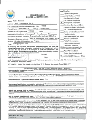 1/8/08        Initial discussion: BC member composition, appointment, and selection process
              Action: Member composition changed for:
              • Civic Events Board (Ord 11/3/09)
              • Historic Preservation
              • Planning Commission (Ord 9/21/10)
              • River Corridor Commission (Ord 11/9/09)
PENDING ACTION TO DATE: Since this action, HPC and RC will be combined and renamed as Planning 
Design Commission. Staff working with Legal and will soon be submitted for approval.

2/5/08       Action: Member composition changed for:
             • Zoning Board of Adjustment
PENDING ACTION TO DATE: Ordinance revision

8/19/08      Board composition reduced from 9 to 7 members for:
             • Recreation (Ord 11/3/09)
             • Senior (Ord 11/3/09)
PENDING ACTION TO DATE: None.

3/8/10 Established and adopted the work session criteria related to joint meetings between the City
Council and boards and commissions
PENDING ACTION TO DATE: Joint meetings have not occurred.

10/19/10     Direction to reformulate an appointment structure, including:
             • Vetting process
             • Appointment as an individual or as a governmental body
             • Board member terms
             • Orientation
PENDING ACTION TO DATE: See below.

3/1/11 Direction to staff:
                • Coincide Board member terms with City Council terms
                • Formal New board member orientation procedure
                • Recruitment Advisory Committee
                • Board Consolidation (see 3/22/11)
PENDING ACTION TO DATE: City Attorney currently formulating a Good Government Handbook. No
action on terms or recruitment committee.
 