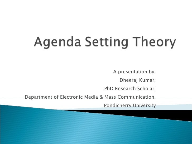 agenda setting agenda setting definition