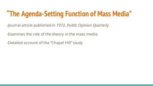agenda setting of mass media agenda setting of mass media