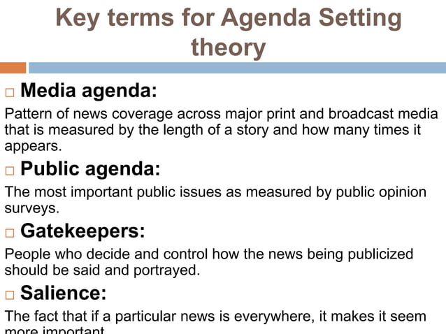 Agenda Setting Theory Slides Pptx Business Business And Finance