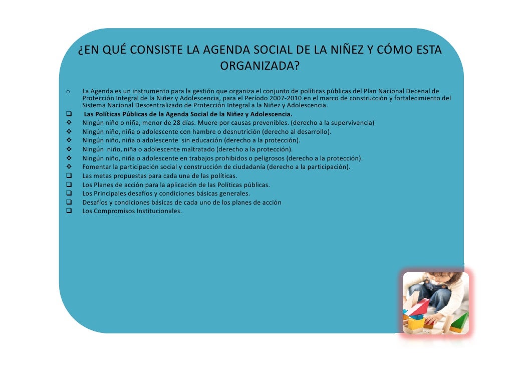 Agenda Social De La NiñEz Y La Adolescencia Agenda Social De La NiñEz Y La Adolescencia