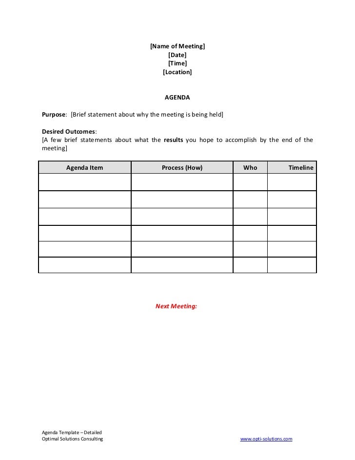 Agenda Templates Agenda Templates