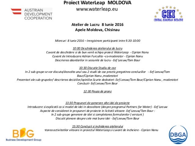 Agenda Workshop 8 Iunie 16