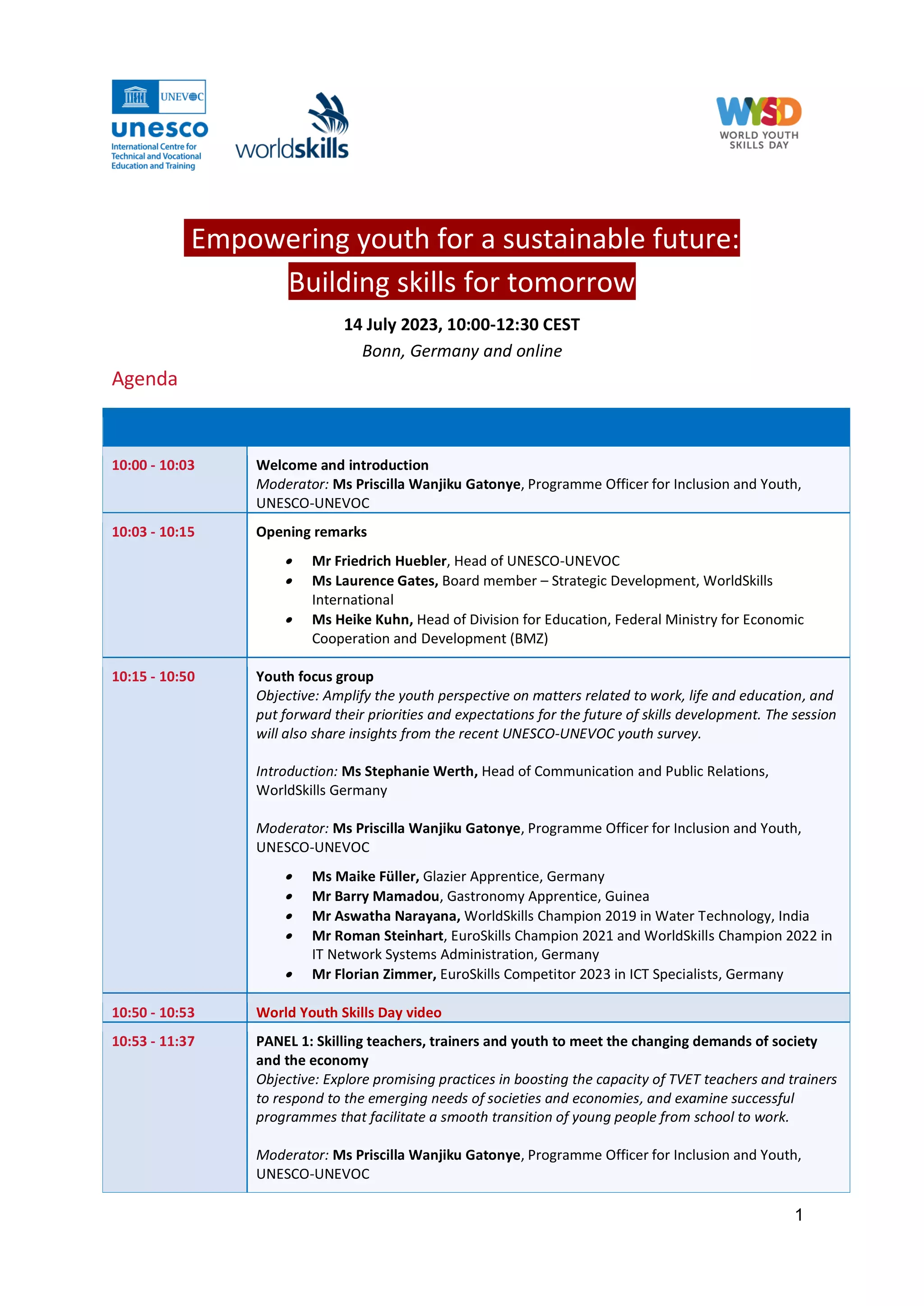 Empowering youth for a sustainable future: Building skills for tomorrow ...