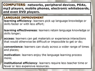 A General Introduction To Computer Assisted Language Learning Revised | PPT