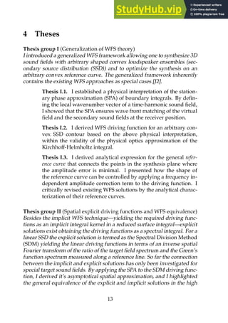 A Generalized Wave Field Synthesis Theory (Ph.D. Thesis Booklet) | PDF