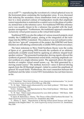 A Generalized Wave Field Synthesis Theory (Ph.D. Thesis Booklet) | PDF