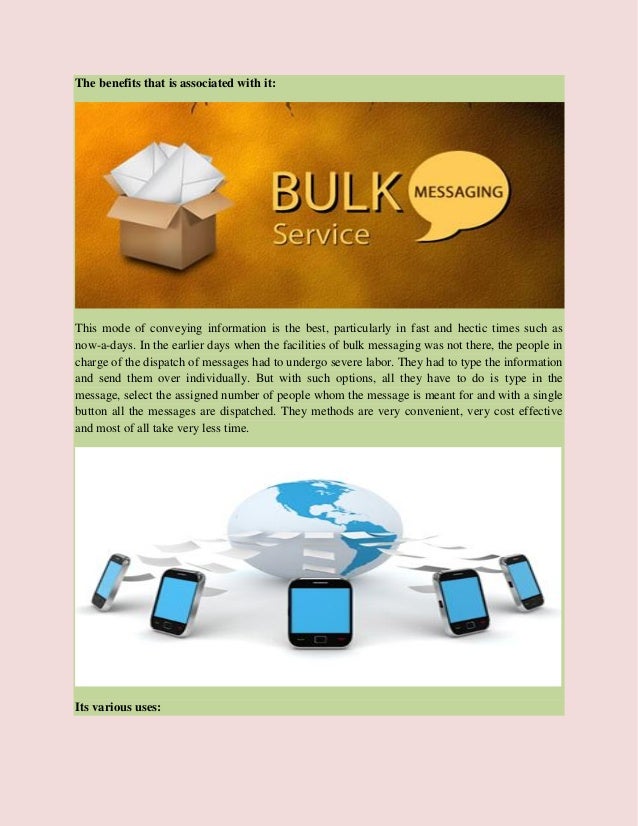 A general overview about Bulk messaging