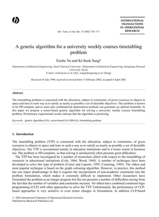 A genetic algorithm for a university weekly courses timetabling problem ...