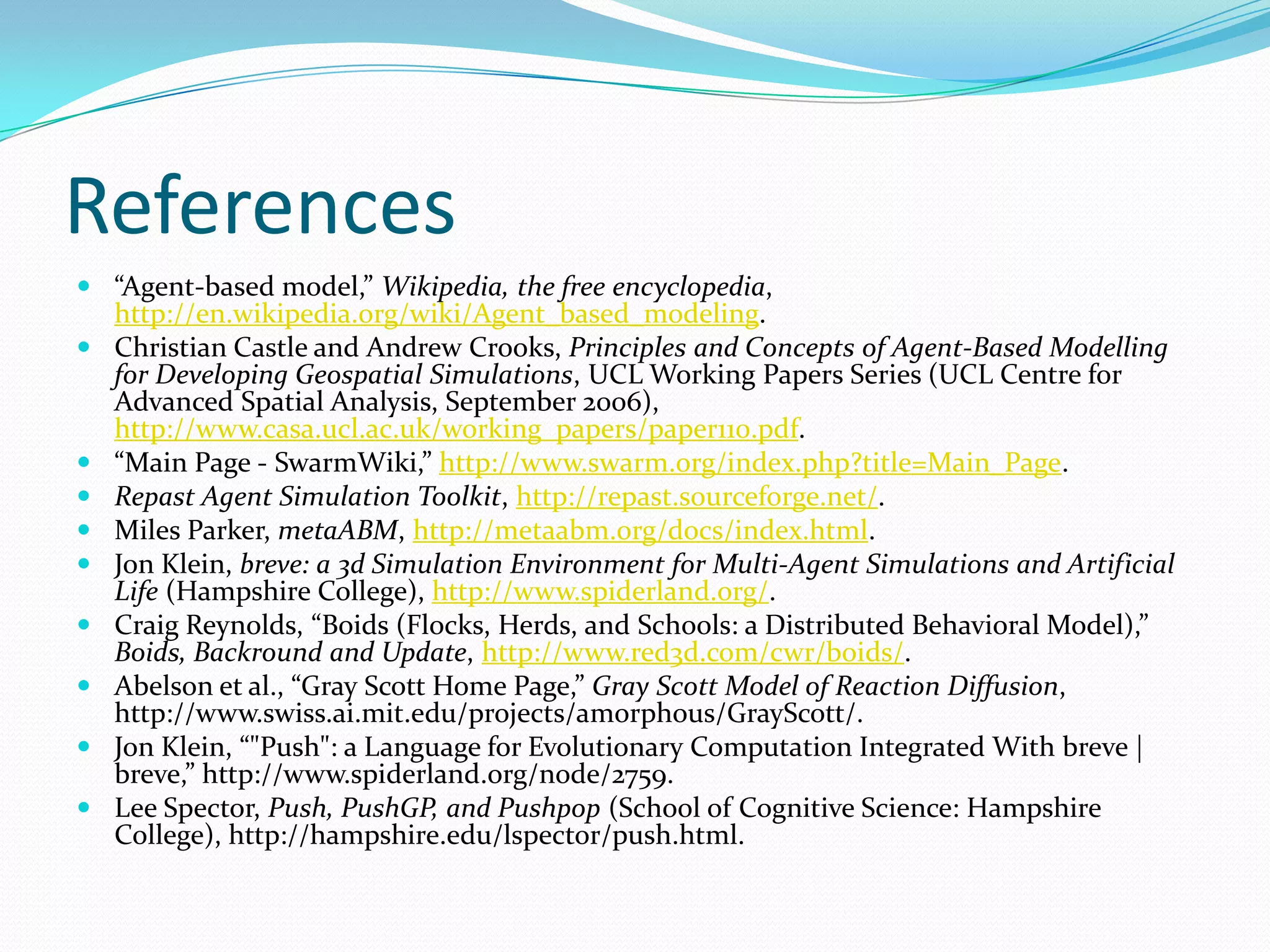 Agent based modeling-presentation | PDF