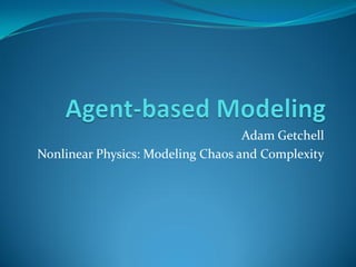 Agent based modeling-presentation | PDF