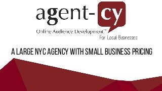 For Local Businesses
A large NYC agency with small business pricing
 