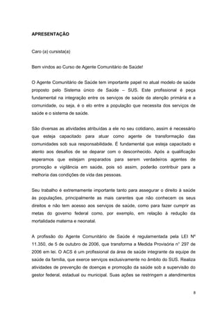 PDF) FORMAÇÃO DO AGENTE COMUNITÁRIO DE SAÚDE: VIVÊNCIA