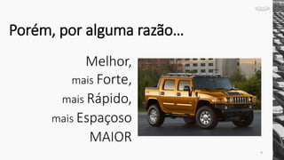 Porém, por alguma razão…
Melhor,
mais Forte,
mais Rápido,
mais Espaçoso
MAIOR
9
 