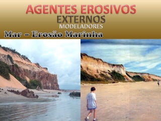 AGENTES EROSIVOS INTERNOSFORMADORESVulcãoSão fendasexistentesnaCrostaTerrestrequeextravasão o magma, Ocorremsemprepróximoaoencontro de PlacasTectônicas.