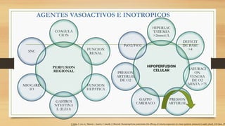 AGENTES VASOACTIVOS E INOTROPICOS
I. Adda, C. Lai, J.L. Teboul, L. Guerin, F. Gavelli, X. Monnet. Norepinephrine potentiates the efficacy of volume expansion on mean systemic pressure in septic shock. Crit Care., 25
 