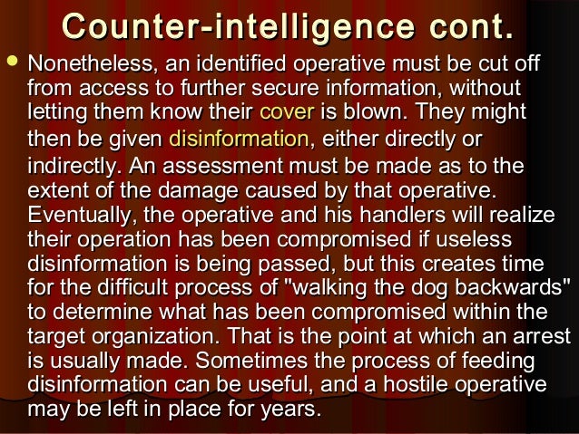 counter intelligence agent