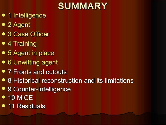 counter intelligence agent
