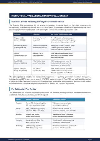AGENTIC AI BEYOND GUARDRAILS - Adaptive Risk Architectures for ...