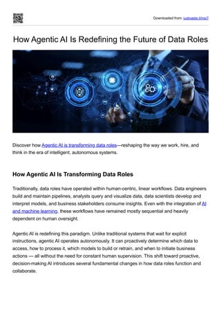 How Agentic AI Is Redefining the Future of Data Roles | PDF